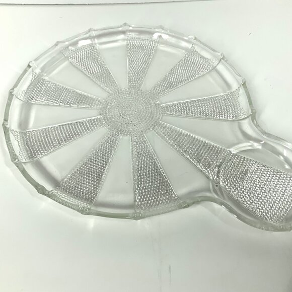 1950s Jeannette Dewdrop Clear Hostess Tray Luncheon Plate Television Snack Set - Picture 5 of 16